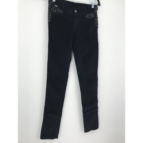 Citizens Of Humanity Avedon Low Rise Skinny Studded Velour Black Jean 25 NEW - Picture 2 of 11